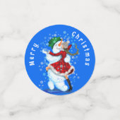 Gelukkige Sneeuwman en Meisje Dansen Kerstmis Conf Confetti (Kleine voorkant)