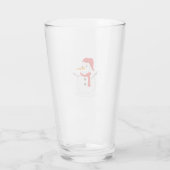 Gelukkige Sneeuwman in een Kerstman Hoed Glas (Achterkant)