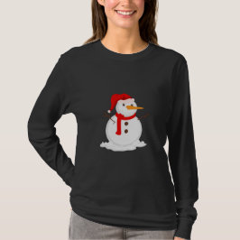 Gelukkige Sneeuwman in een Kerstman Hoed T-shirt
