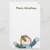 Gelukkige Sneeuwman Kerstmis Stationery Briefpapier (Voorkant / Achterkant)