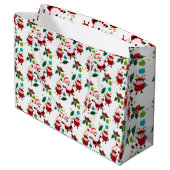 Gelukkige sneeuwman met kerstcadeaus groot cadeauzakje (Achterkant Gekanteld)