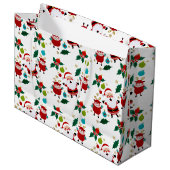 Gelukkige sneeuwman met kerstcadeaus groot cadeauzakje (Voorkant Gekanteld)