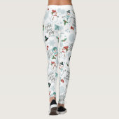Gelukkige Sneeuwmannen Modern Kerstvakantie patroo Leggings (Achterkant)