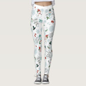 Gelukkige Sneeuwmannen Modern Kerstvakantie patroo Leggings (Voorkant)