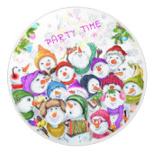 Gelukkige Snowmans Kerst Keramische Knob Gift Keramische Knop (Voorkant)