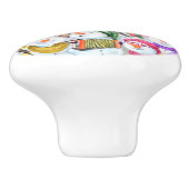 Gelukkige Snowmans Kerst Keramische Knob Gift Knop (Zijkant)