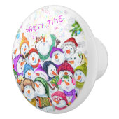 Gelukkige Snowmans Kerst Keramische Knob Gift Knop (Rechts)