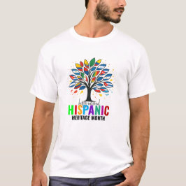 Gelukkige Spaanse Erfgoedmaand Kleurrijk T-shirt