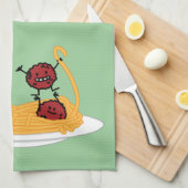 Gelukkige Spaghetti en Vleesballetjes Theedoek (Quarter Fold)