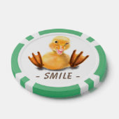 Gelukkige speelse eend grappige poker chips glimla (Enkel)