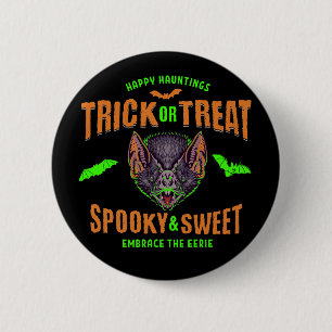Gelukkige Spokerijen   Trick or Treat Halloween Vl Ronde Button 5,7 Cm