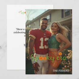 Gelukkige spooky tijdperk kaart familie foto Hallo