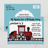 Gelukkige spoortrein briefkaart (Voorkant / Achterkant)