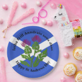 Gelukkige St Andrews Dag Vlag Distel Groot 9" Papieren Bordje (Feest)