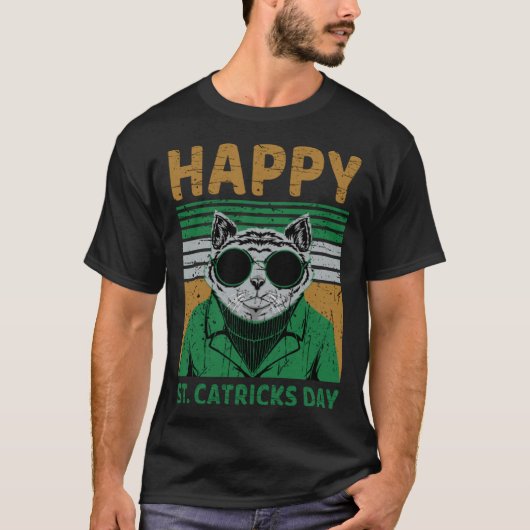 Gelukkige St Catricks Dag Kat Humor St. Patrick201 T-shirt (Voorkant)