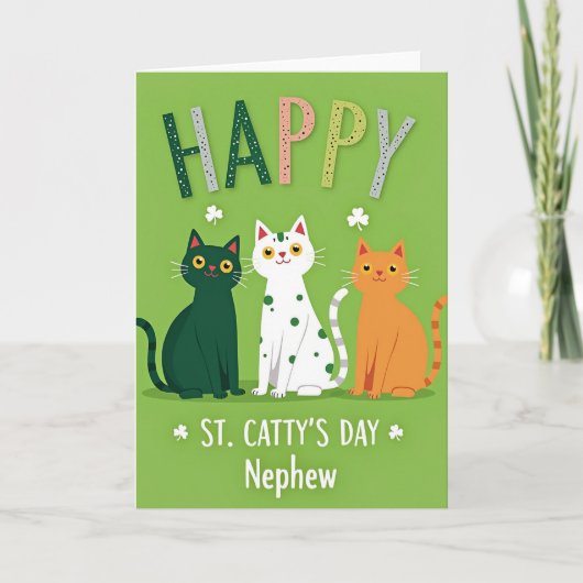 Gelukkige St. Catsbydag Neef Kaart (Voorkant)