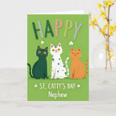 Gelukkige St. Catsbydag Neef Kaart (Gele Bloem)