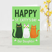 Gelukkige St. Cattys Dag Dochter Kaart (Gele Bloem)