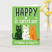 Gelukkige St. Cattys Dag Schoonvader Kaart (Gele Bloem)