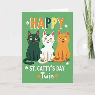Gelukkige St. Cattys Dag Twin Kaart