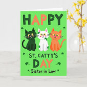 Gelukkige St Cattys Dag Zuster Kaart (Gele Bloem)
