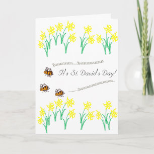 Gelukkige St David van BuzzAboutBees Dag Kaart