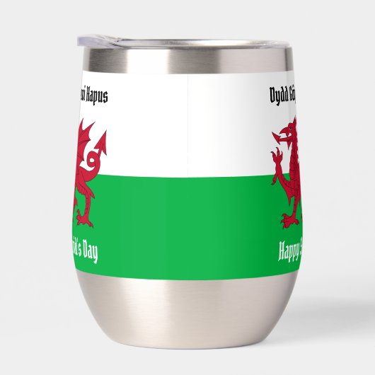 Gelukkige St. David's Day Rode Draak Welse vlag (Rechts)