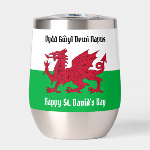 Gelukkige St. David's Day Rode Draak Welse vlag