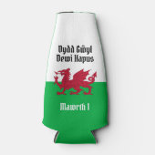 Gelukkige St. David's Day Rode Draak Welse vlag Flesjeskoeler (Voorkant)