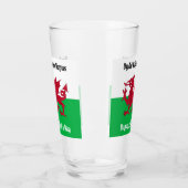 Gelukkige St. David's Day Rode Draak Welse vlag Glas (Links)