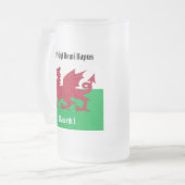 Gelukkige St. David's Day Rode Draak Welse vlag Matglas Bierpul (Voorkant links)