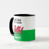 Gelukkige St. David's Day Rode Draak Welse vlag Mok (Voorkant links)