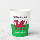 Gelukkige St. David's Day Rode Draak Welse vlag Papieren Bekers (Achterkant)