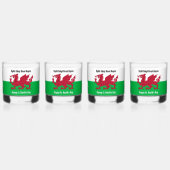 Gelukkige St. David's Day Rode Draak Welse vlag Whisky Glas (Achterkant)
