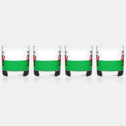 Gelukkige St. David's Day Rode Draak Welse vlag Whisky Glas (Rechts)