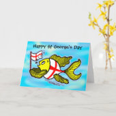 Gelukkige St Georges Day Engelse de vlagvissen van Kaart (Gele Bloem)