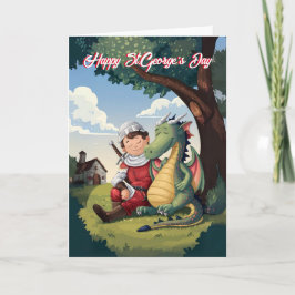 Gelukkige St.George's Day Saint George en de draak Kaart