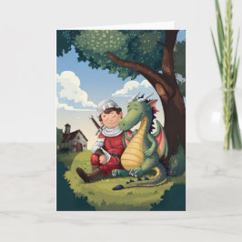 Gelukkige St.George's Day Saint George en de draak Kaart