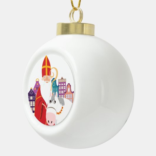 Gelukkige St. Nicholas-dag Keramische Bal Ornament (Rechts)