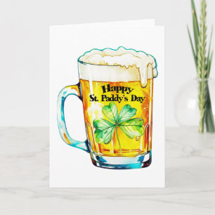Gelukkige St. Paddys Dag Biermok Klaver Ierse Trot Kaart