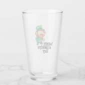 Gelukkige St. Paddys Dag Lachende Leprechaun Bier Glas (Achterkant)