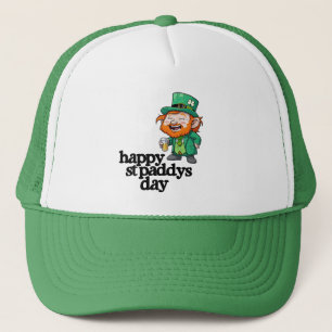 Gelukkige St. Paddys Dag Lachende Leprechaun Bier  Trucker Pet