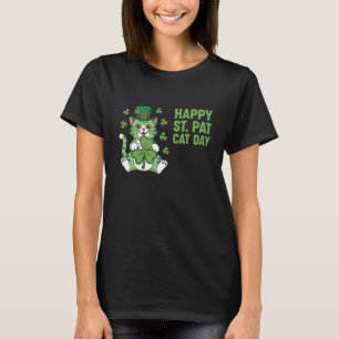 Gelukkige St Pat Kat Dag Meow Ierse Leprechaun Kat T-shirt