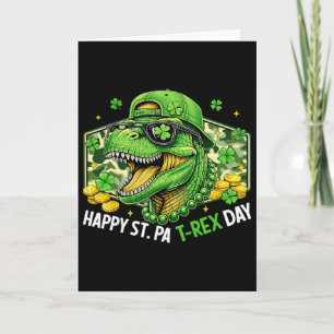 Gelukkige St Pat-rex Dag Dinosaur Camo St Patricks Kaart