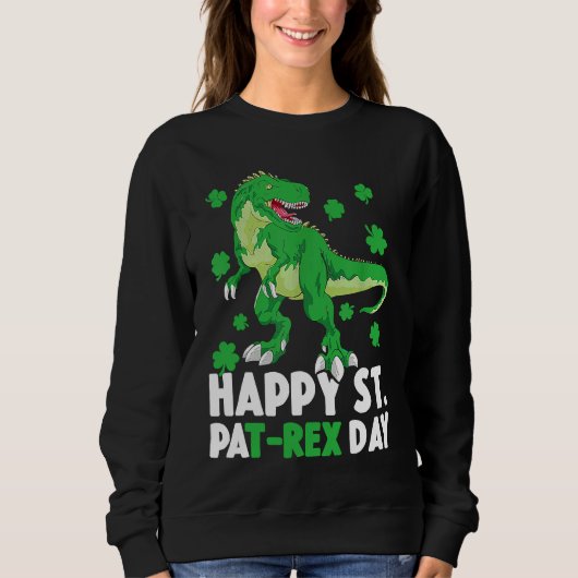Gelukkige St PaT Rex Dinosaurus St. Patrick's Dag Trui (Voorkant)