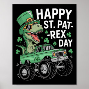 Gelukkige St Pat-rex Patricks Dag Dinosaur Monster Poster