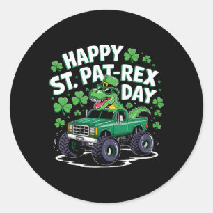 Gelukkige St Pat-rex Patricks Dag Dinosaurus Monst Ronde Sticker