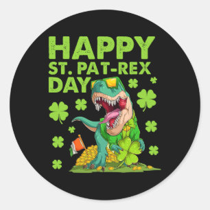 Gelukkige St Pat T-rex Dag Dinosaurus St Patricks  Ronde Sticker