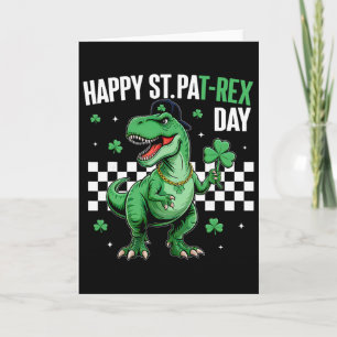 Gelukkige St Pat T-Rex Dag Jongens Kinderen Dinosa Kaart