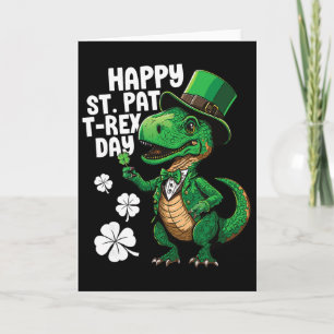 Gelukkige St Pat T-rex Dag St Patricks Dag Dinosau Kaart